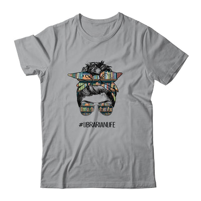 Librarian Teacher Messy Bun Life Book Library Back To School Shirt & Tank Top | siriusteestore