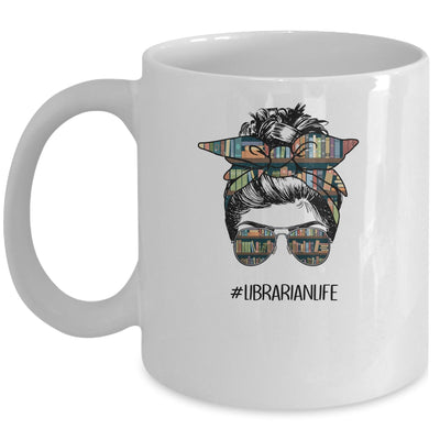 Librarian Teacher Messy Bun Life Book Library Back To School Mug | siriusteestore