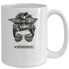 Librarian Teacher Messy Bun Life Book Library Back To School Mug | siriusteestore