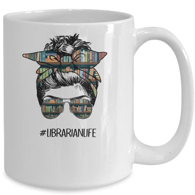 Librarian Teacher Messy Bun Life Book Library Back To School Mug | siriusteestore