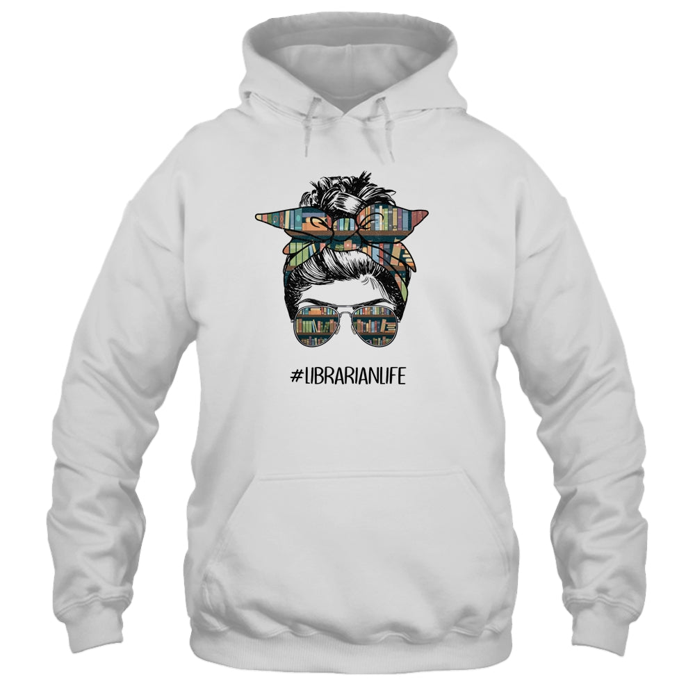 Librarian Teacher Messy Bun Life Book Library Back To School Shirt & Tank Top | siriusteestore