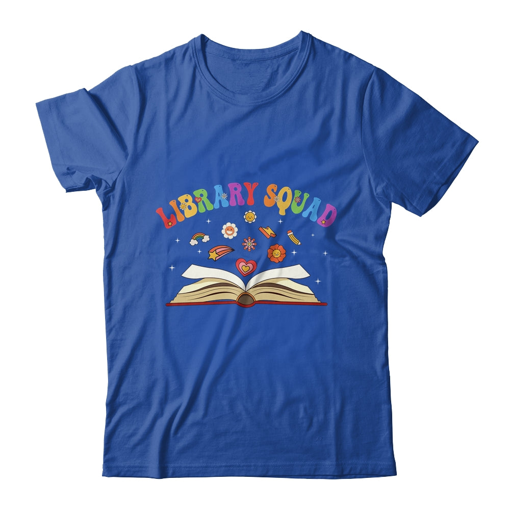 Library Squad Librarian Bookworm Book Lover Groovy Shirt & Tank Top | siriusteestore