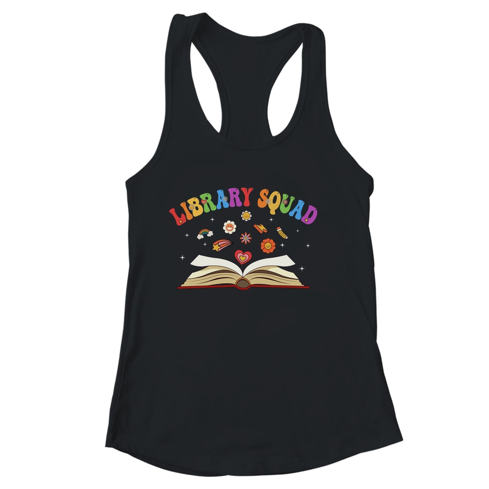 Library Squad Librarian Bookworm Book Lover Groovy Shirt & Tank Top | siriusteestore