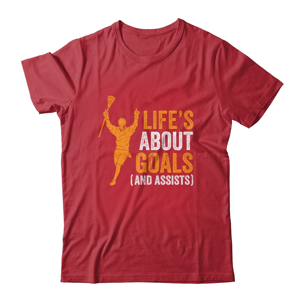 Life's About Goals Lacrosse For Boys Men Lacrosse Shirt & Hoodie | siriusteestore