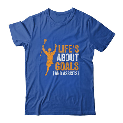 Life's About Goals Lacrosse For Boys Men Lacrosse Shirt & Hoodie | siriusteestore