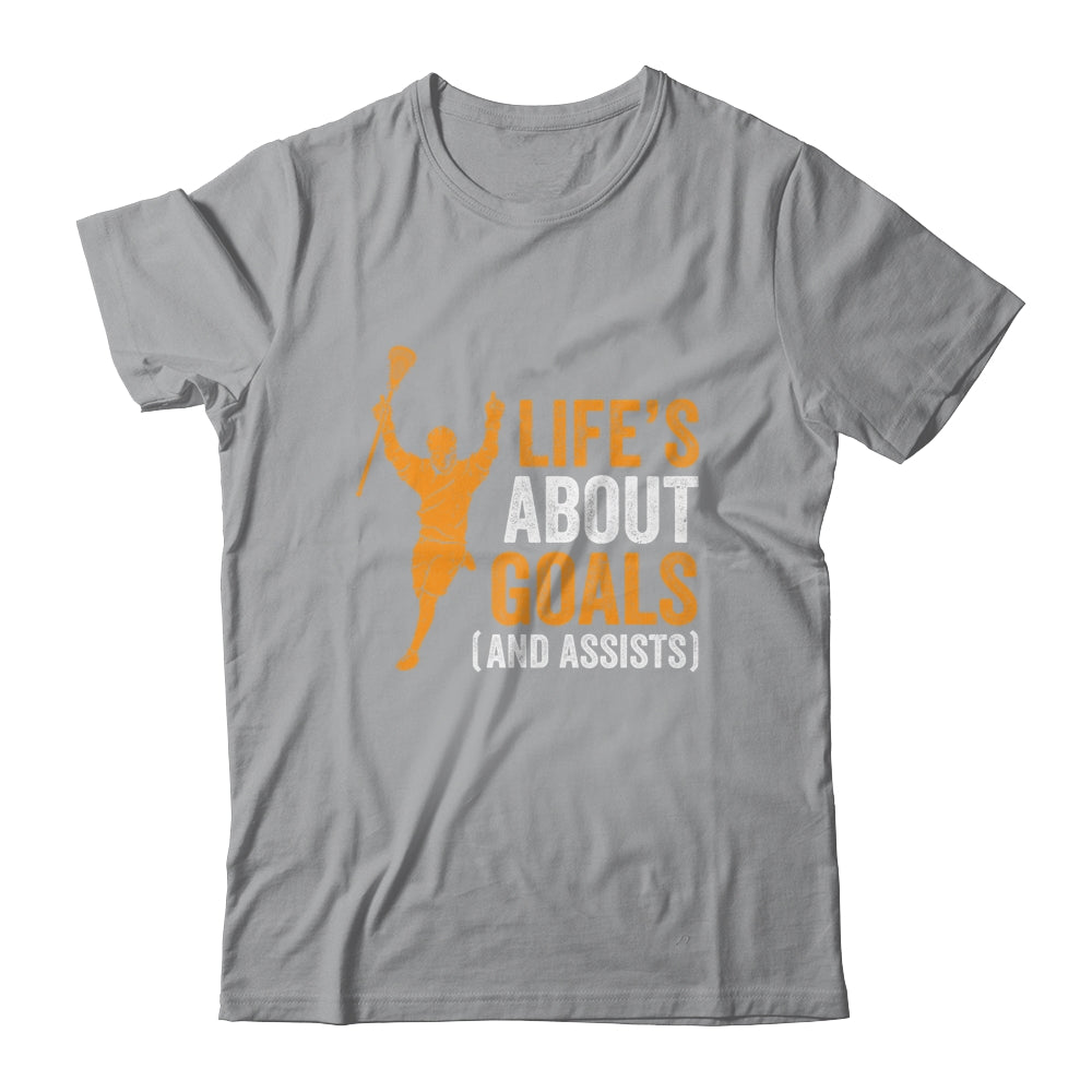 Life's About Goals Lacrosse For Boys Men Lacrosse Shirt & Hoodie | siriusteestore