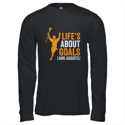Life's About Goals Lacrosse For Boys Men Lacrosse Shirt & Hoodie | siriusteestore