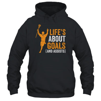 Life's About Goals Lacrosse For Boys Men Lacrosse Shirt & Hoodie | siriusteestore