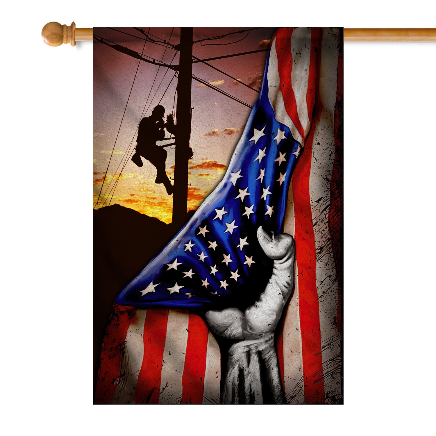Lineman American US Flag Patriotic | siriusteestore