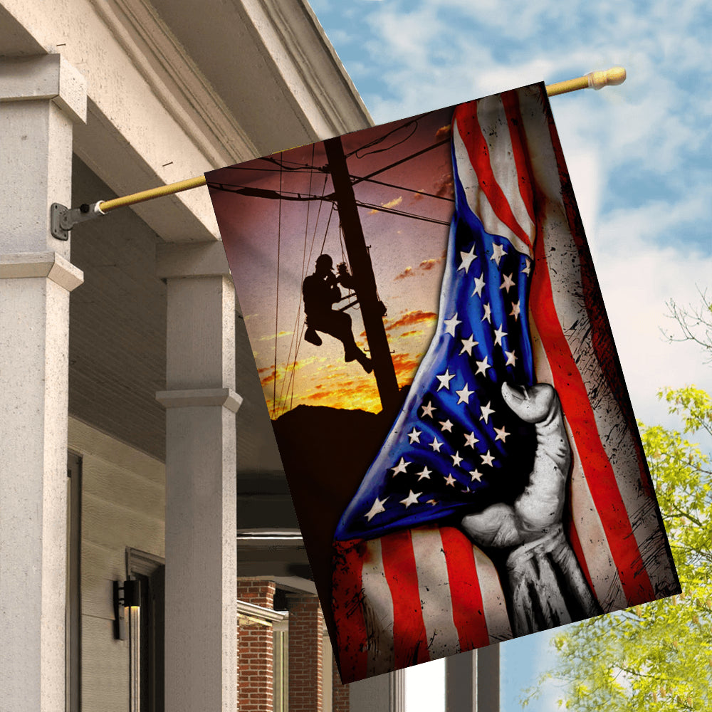 Lineman American US Flag Patriotic | siriusteestore