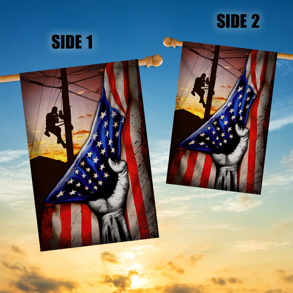 Lineman American US Flag Patriotic | siriusteestore
