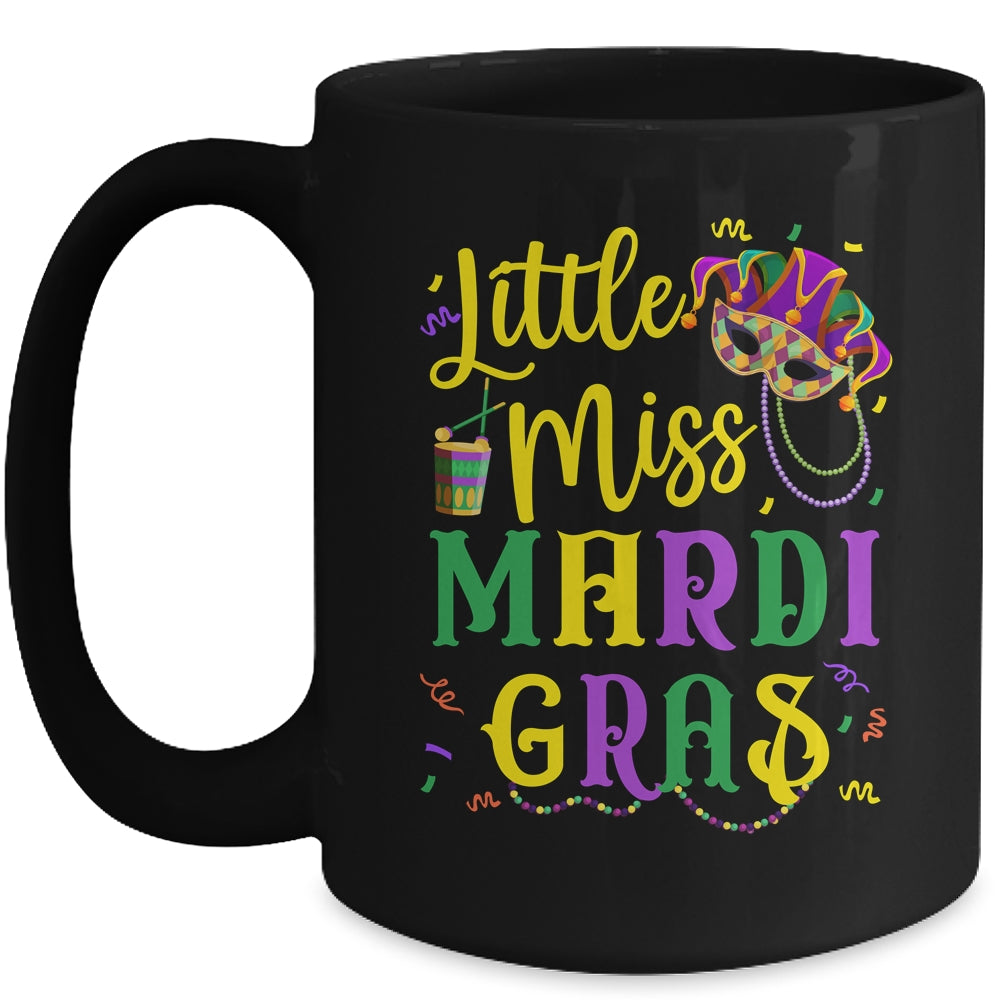 Little Miss Mardi Gras Cute Outfit Girls Kids Mug | siriusteestore