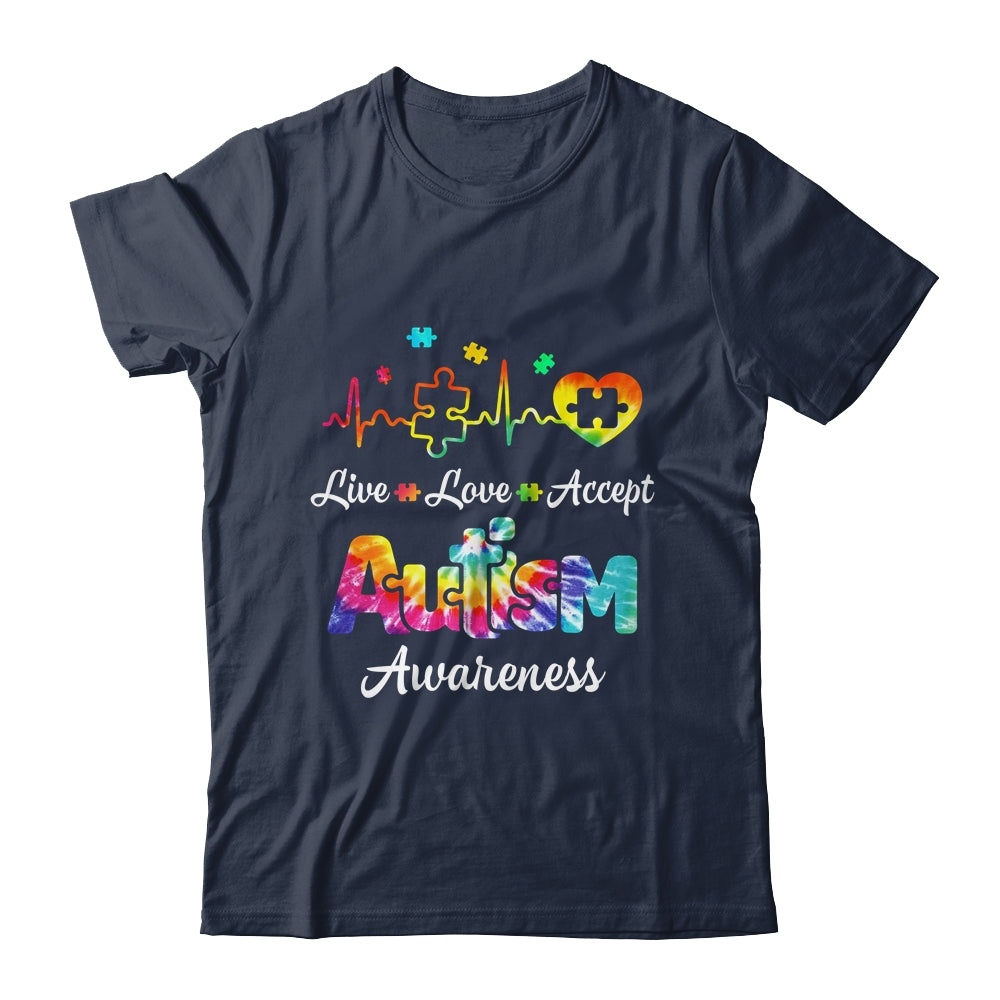 Live Love Accept Autism Awareness Support Acceptance Tie Dye Shirt & Hoodie | siriusteestore