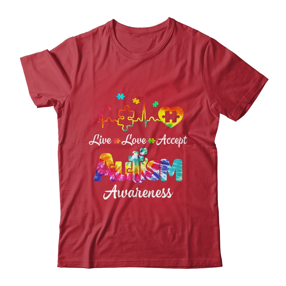 Live Love Accept Autism Awareness Support Acceptance Tie Dye Shirt & Hoodie | siriusteestore