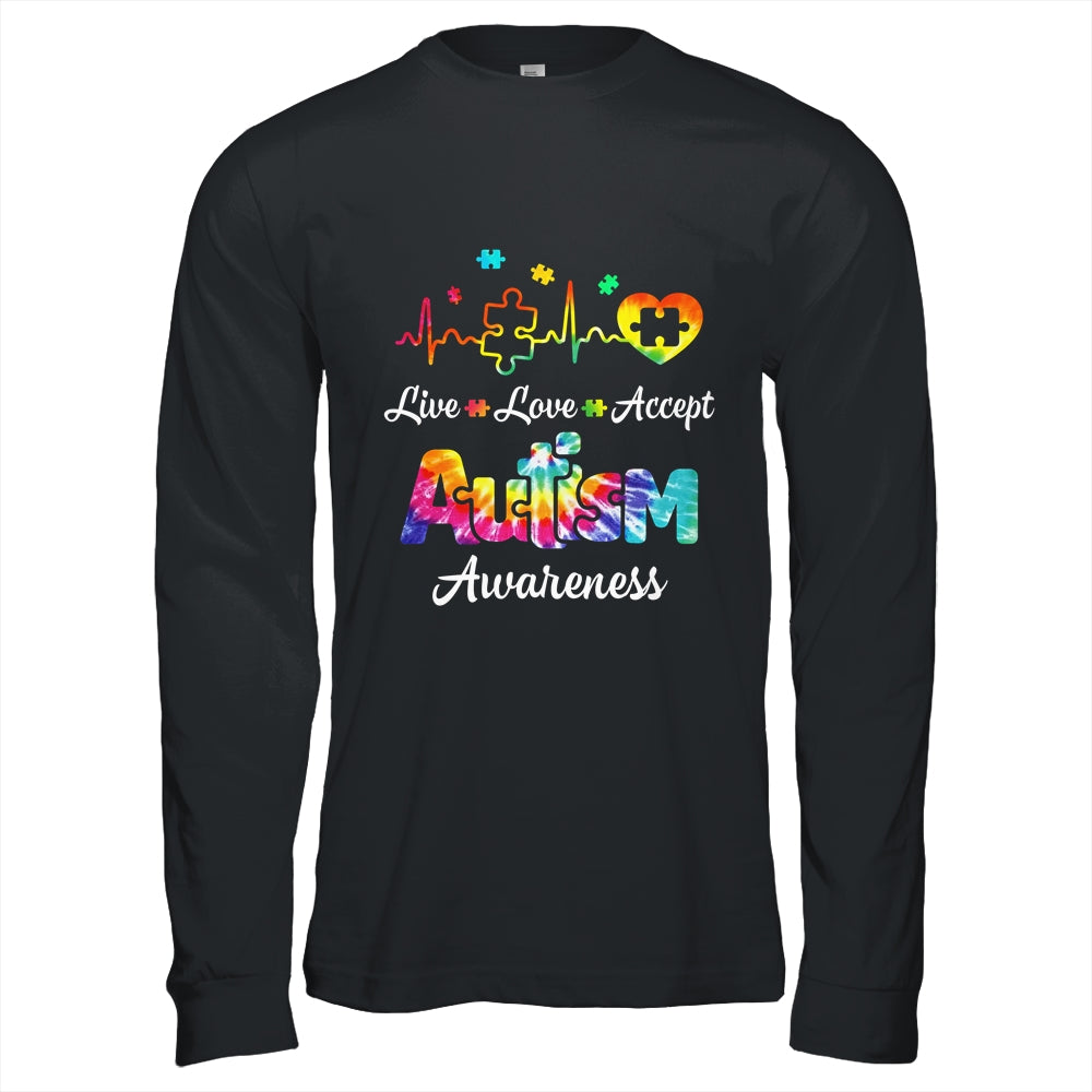 Live Love Accept Autism Awareness Support Acceptance Tie Dye Shirt & Hoodie | siriusteestore