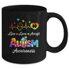 Live Love Accept Autism Awareness Support Acceptance Tie Dye Mug | siriusteestore