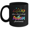 Live Love Accept Autism Awareness Support Acceptance Tie Dye Mug | siriusteestore
