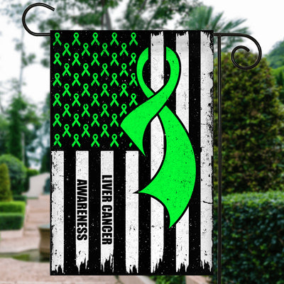 Liver Cancer Mental Health Lymphoma Kidney Disease Cancer Awareness Flag Green  Ribbon Garden Flag House Flag 