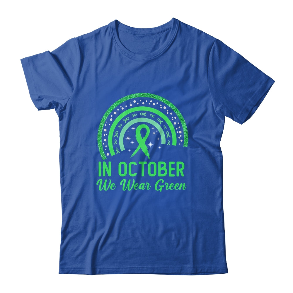 Liver Cancer Awareness In October We Wear Green Rainbow Shirt & Hoodie | siriusteestore