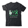 Liver Cancer Awareness Peace Love Cure Leopard Shirt & Hoodie | siriusteestore
