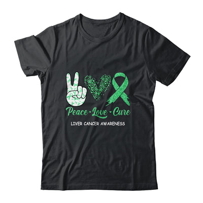 Liver Cancer Awareness Peace Love Cure Leopard Shirt & Hoodie | siriusteestore
