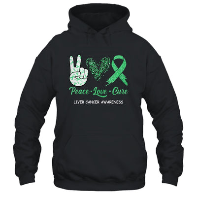 Liver Cancer Awareness Peace Love Cure Leopard Shirt & Hoodie | siriusteestore