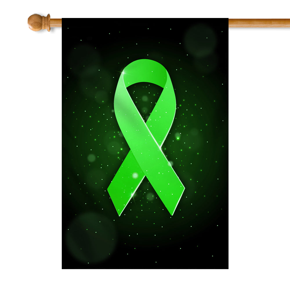 Liver Cancer Mental Health Lymphoma Kidney Disease Cancer Awareness Flag Green Ribbon | siriusteestore