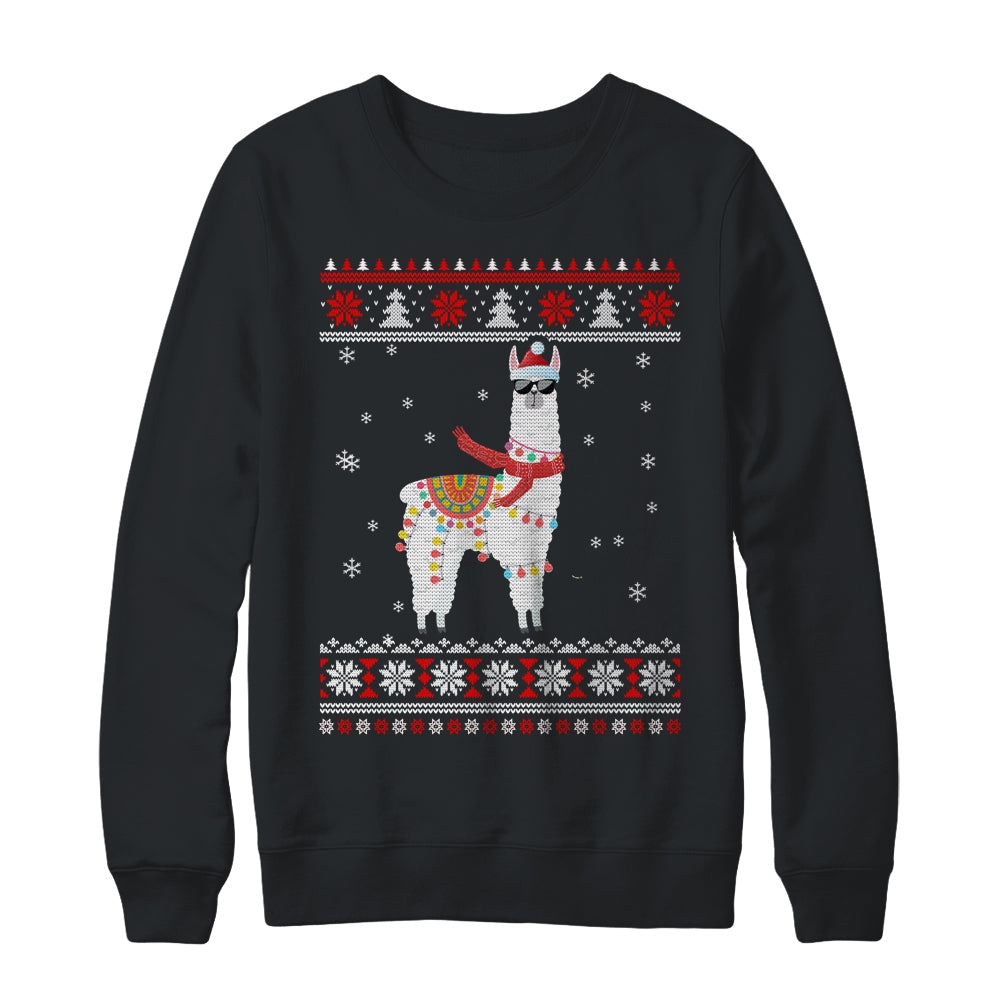 Llama Alpaca Christmas Tree Funny Ugly Christmas Sweater Shirt Sweatshirt Siriustee