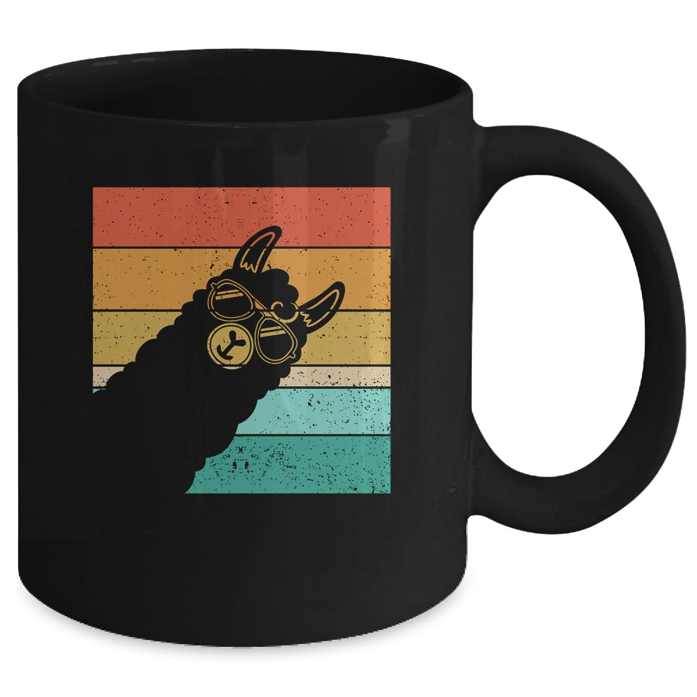 Llama Alpaca Fun Rainbow Retro Style Mug | siriusteestore