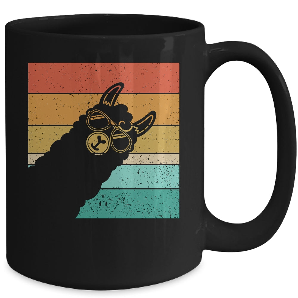 Llama Alpaca Fun Rainbow Retro Style Mug | siriusteestore