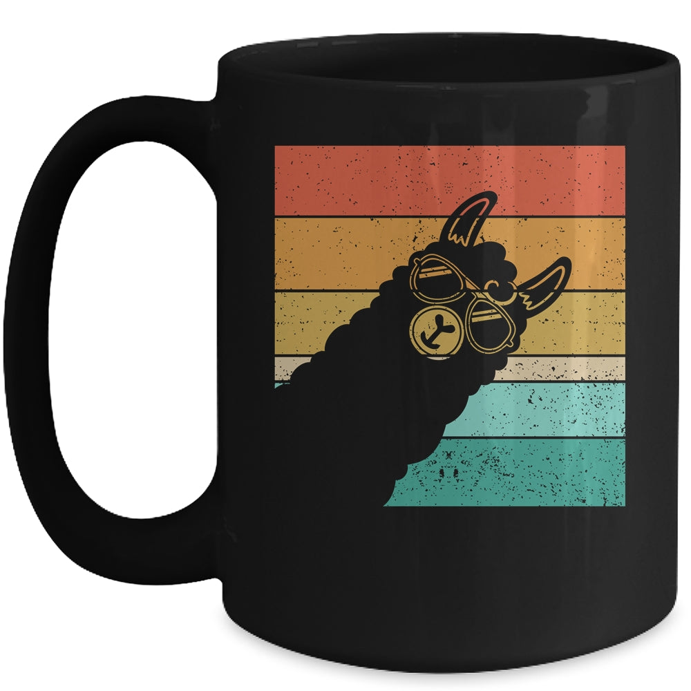 Llama Alpaca Fun Rainbow Retro Style Mug | siriusteestore