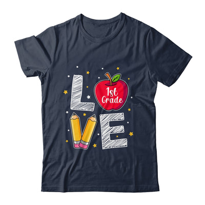 Love 1st Grade Apple Funny Back To School Teacher Shirt & Hoodie | siriusteestore