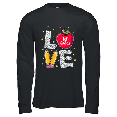 Love 1st Grade Apple Funny Back To School Teacher Shirt & Hoodie | siriusteestore