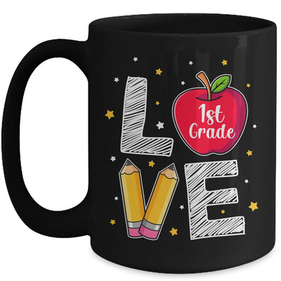 Love 1st Grade Apple Funny Back To School Teacher Mug | siriusteestore