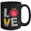 Love 1st Grade Apple Funny Back To School Teacher Mug | siriusteestore