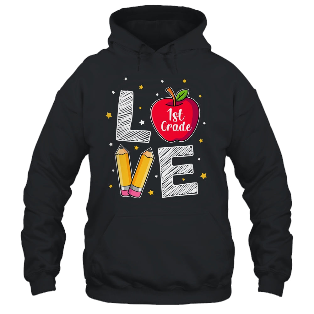 Love 1st Grade Apple Funny Back To School Teacher Shirt & Hoodie | siriusteestore