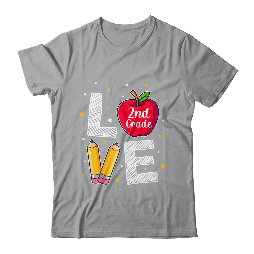 Love 2nd Grade Apple Funny Back To School Teacher Shirt & Hoodie | siriusteestore