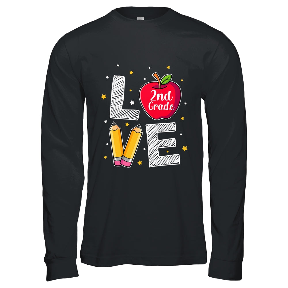 Love 2nd Grade Apple Funny Back To School Teacher Shirt & Hoodie | siriusteestore