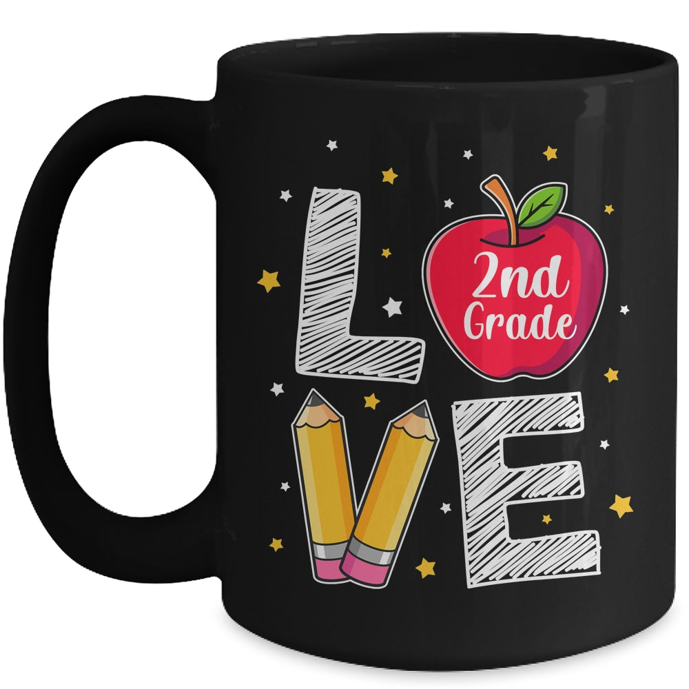 Love 2nd Grade Apple Funny Back To School Teacher Mug | siriusteestore