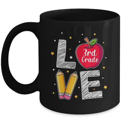 Love 3rd Grade Apple Funny Back To School Teacher Mug | siriusteestore