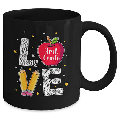 Love 3rd Grade Apple Funny Back To School Teacher Mug | siriusteestore