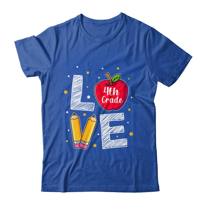 Love 4th Grade Apple Funny Back To School Teacher Shirt & Hoodie | siriusteestore