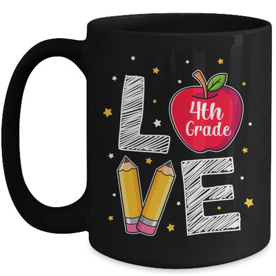 Love 4th Grade Apple Funny Back To School Teacher Mug | siriusteestore