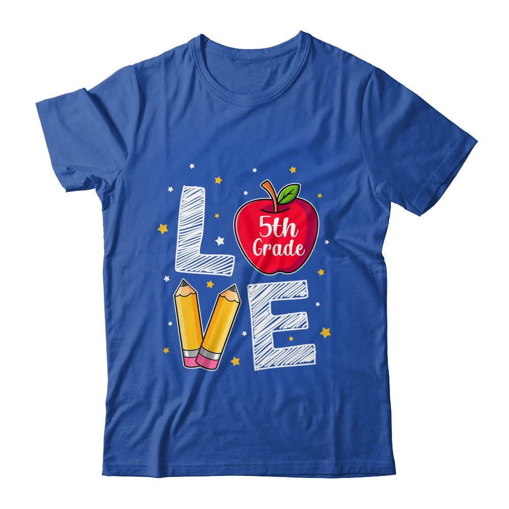 Love 5th Grade Apple Funny Back To School Teacher Shirt & Hoodie | siriusteestore