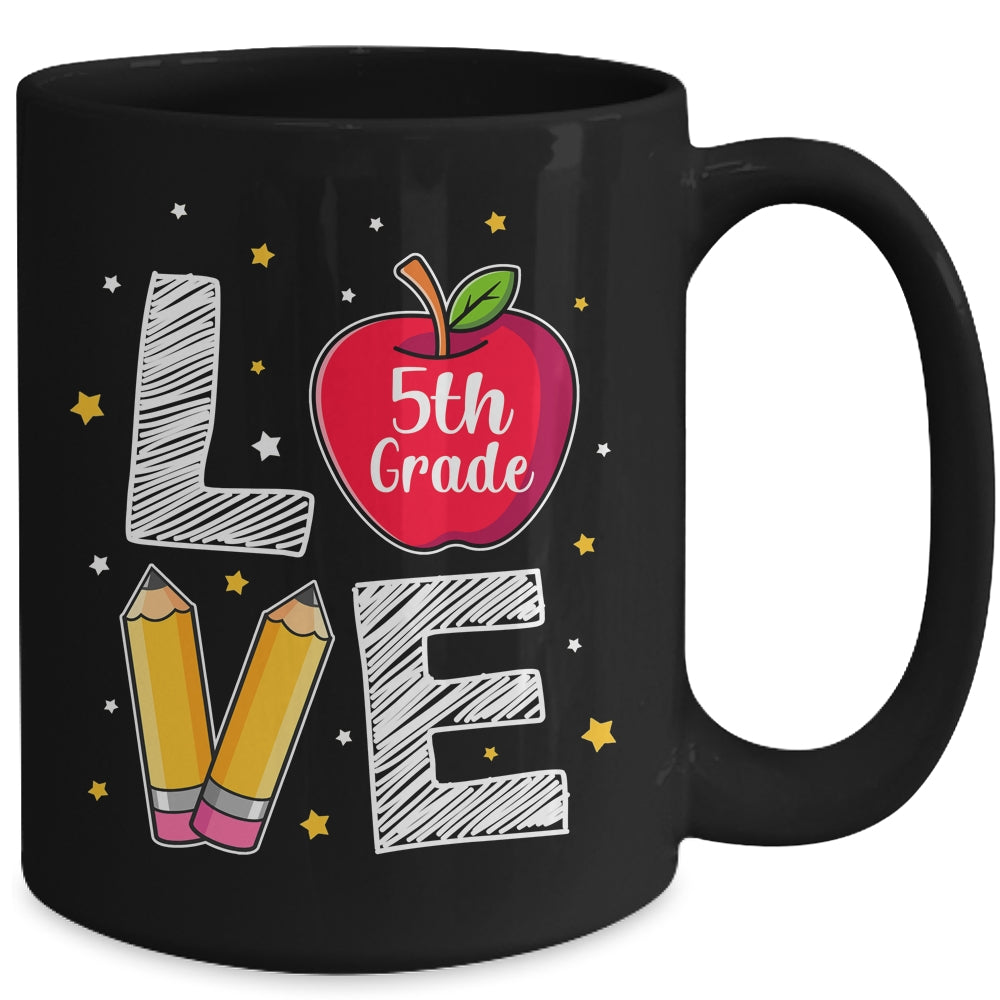 Love 5th Grade Apple Funny Back To School Teacher Mug | siriusteestore