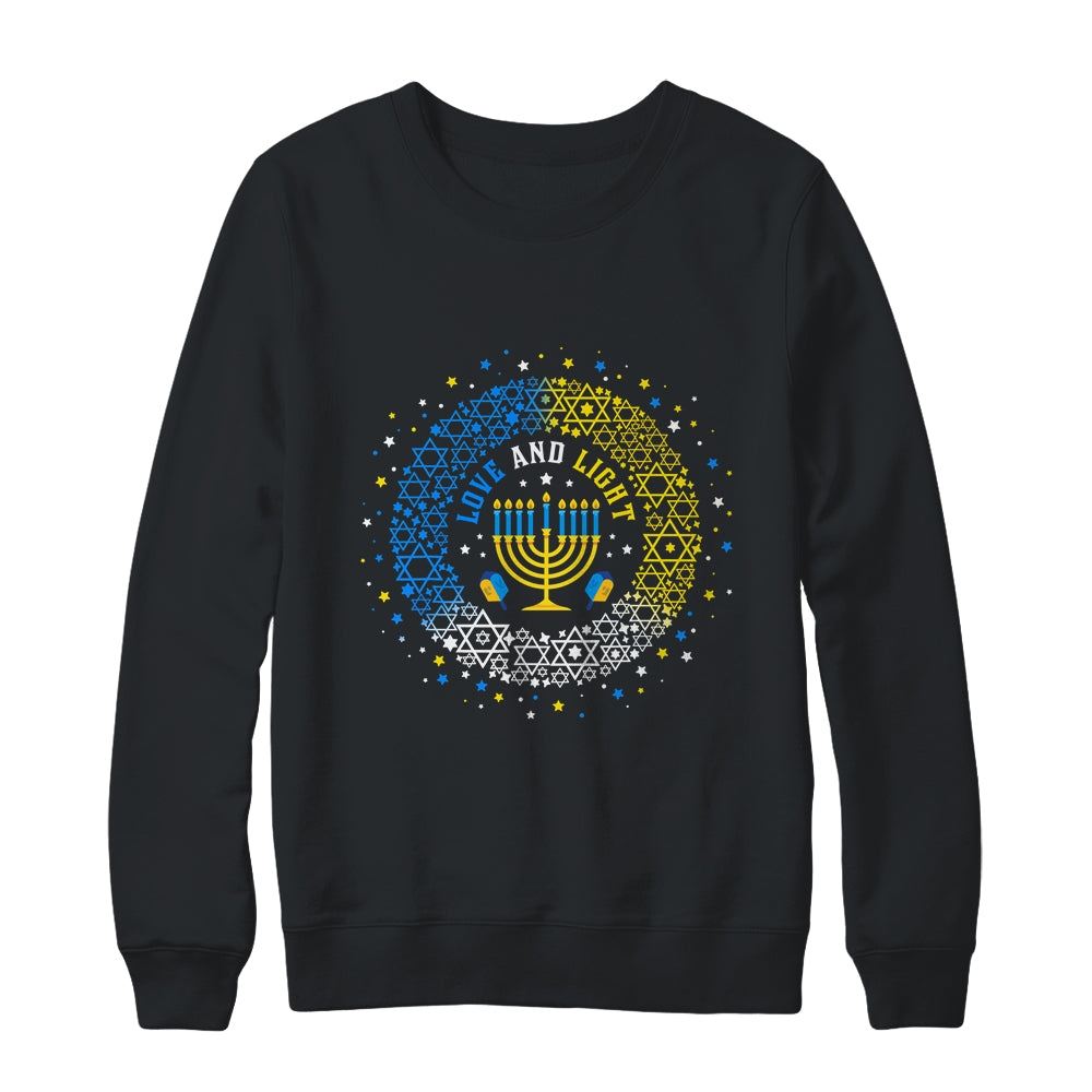 Love And Light Hanukkah Jew Menorah Jewish Chanukah Shirt & Sweatshirt | siriusteestore