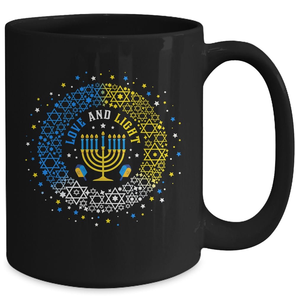 Love And Light Hanukkah Jew Menorah Jewish Chanukah Mug | siriusteestore