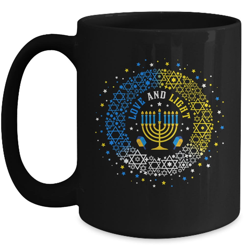Love And Light Hanukkah Jew Menorah Jewish Chanukah Mug | siriusteestore