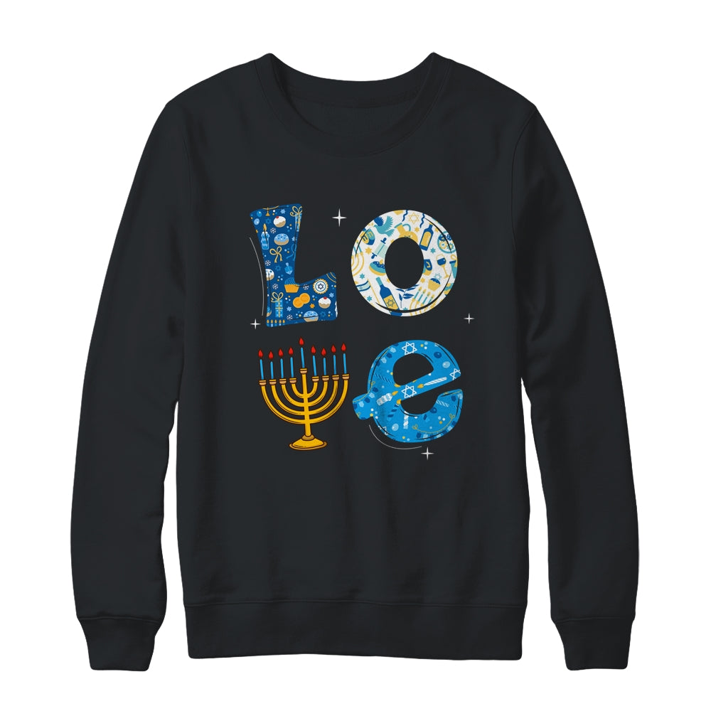 Love Cute Hanukkah Decoration Menorah Pajama Matching Family Shirt & Sweatshirt | siriusteestore