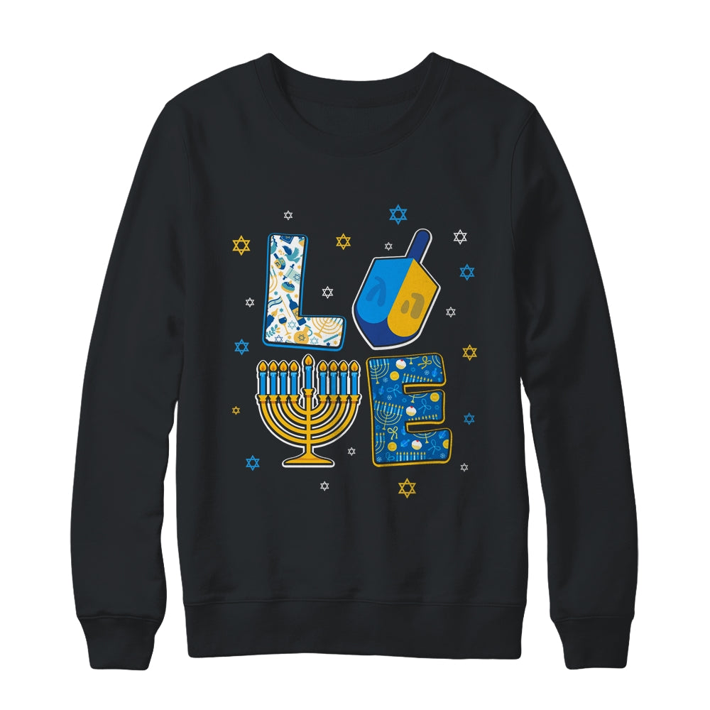 Love Cute Hanukkah Decorations Dreidel Menorah Chanukah Shirt & Sweatshirt | siriusteestore